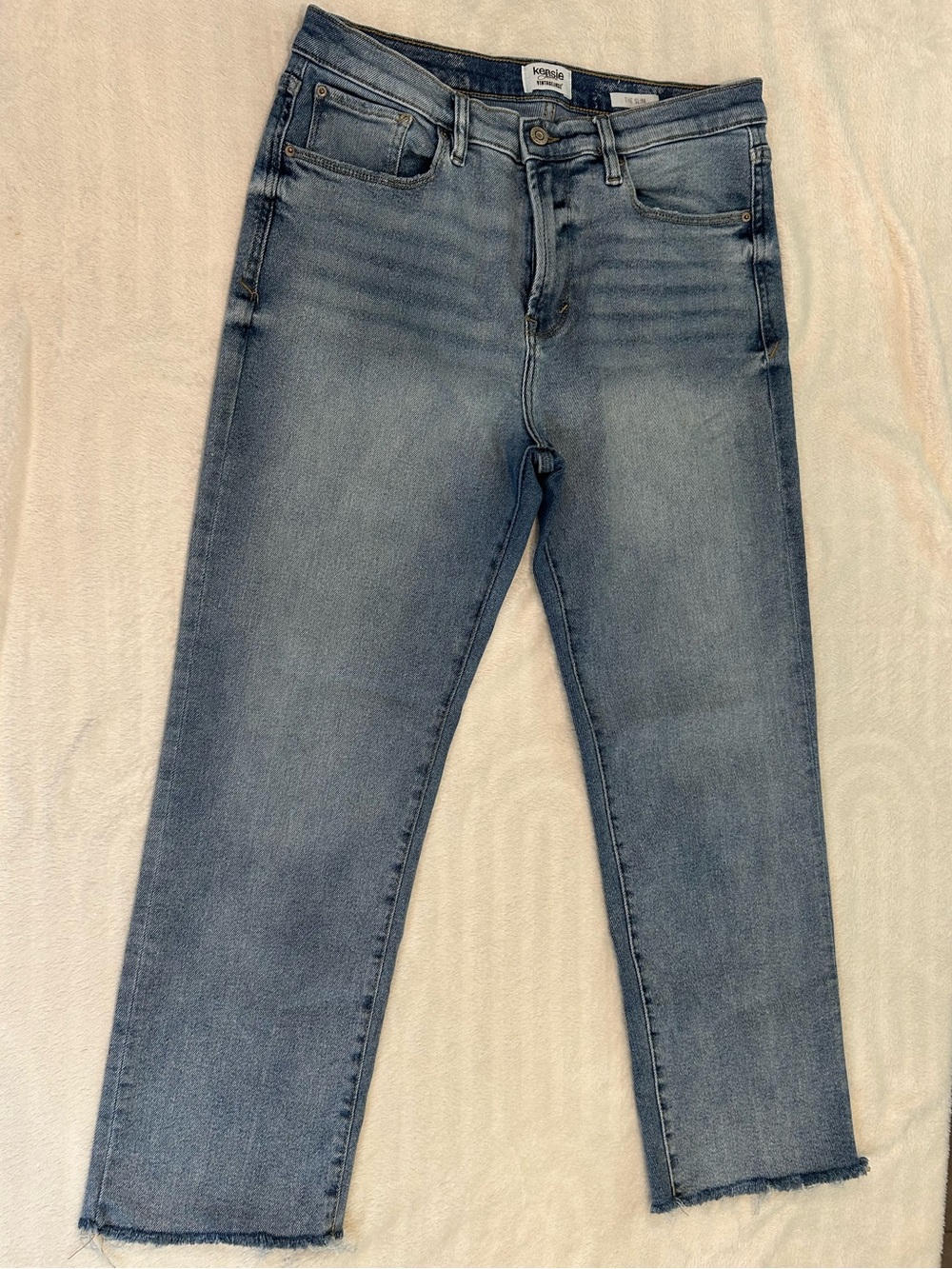 Kensie Light Blue Cropped High-Rise Skinny Jeans